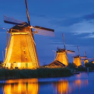 Lichtjes aan de Kinderdijk